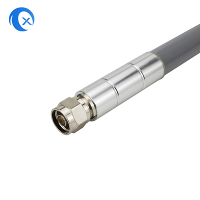 2.4-2.5GHz उच्च लाभ 12dBi ड्यूल बैंड आउटडोर ओमनी फाइबरग्लास कम्युनिकेशन एंटीना एन पुरुष कनेक्टर बेस एंटीना के साथ
