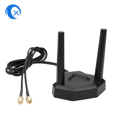 2.4GHz 5GHz चुंबकीय वाईफाई एंटीना RP SMA पुरुष कनेक्टर के साथ