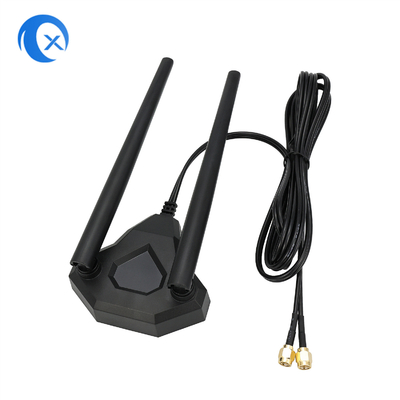 पीसीआई-ई वाईफाई नेटवर्क कार्ड वायरलेस राउटर के लिए 2.4GHz 5GHz डुअल बैंड एंटीना चुंबकीय आधार